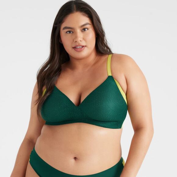 NWT KNIX Lace WingWoman Contour Bra Sz 32G Emerald Limited Edition - Picture 2 of 11